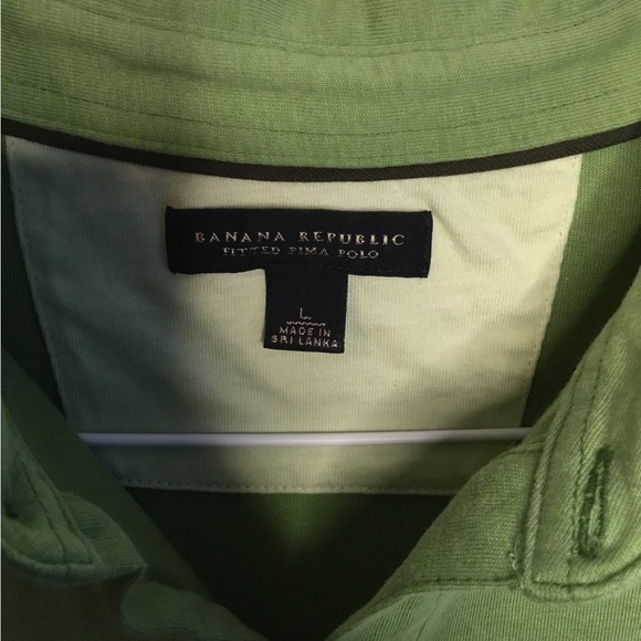 Banana Republic Men’s Polo Shirt - Green- Large. EUC - Picture 3 of 3